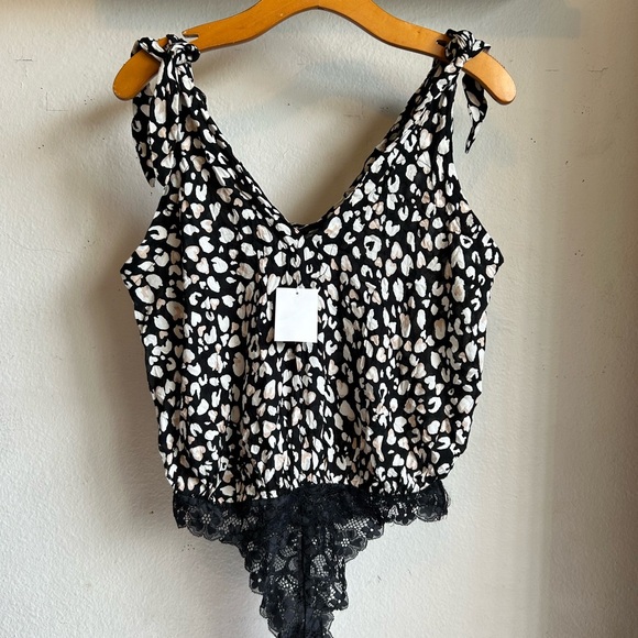 FP Intimately Bare It All Spotted Body suit Black Combo Size S - Picture 2 of 12